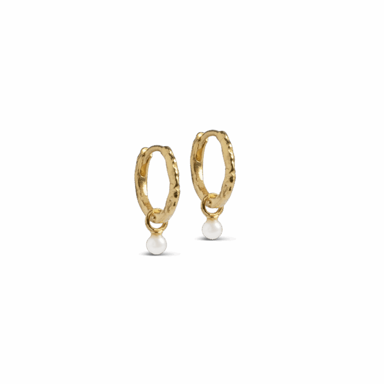 Belle Pearl øreringe - Pearl/forgyldt