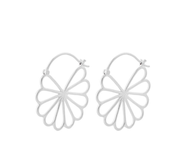 Bellis øreringe, large - sølv