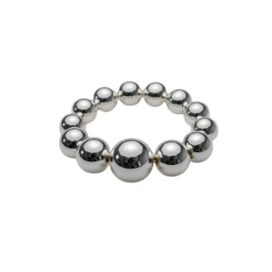 Big Bead Elastic armbånd - sølvfarvet