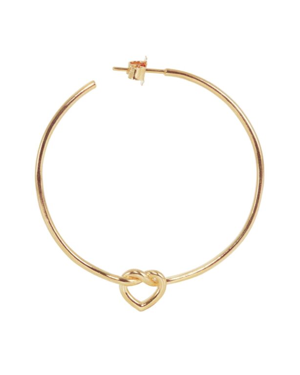 Big Tied Heart hoop - forgyldt