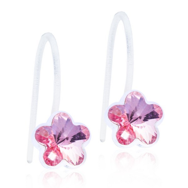Blomdahl - Fixed star ørering med rosa krystal 6 mm