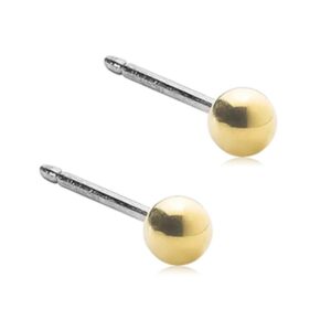 Blomdahl - Titanium forgyldt kugle ørering Ball - 3 mm