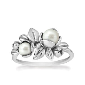 Blomst Sterling Sølv Ring fra Rabinovich med Ferskvandsperle