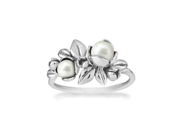 Blomst Sterling Sølv Ring fra Rabinovich med Ferskvandsperle