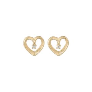 Blossom Copenhagen 14kt hjerte ørestikker med diamanter