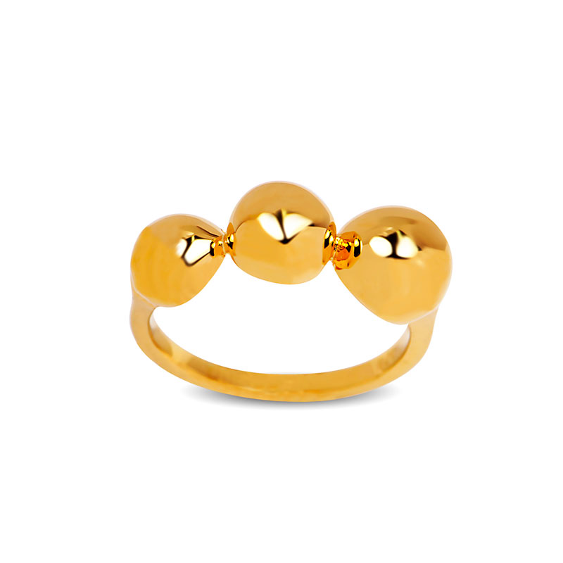 Blossom Copenhagen Classic ring i forgyldt med kugler