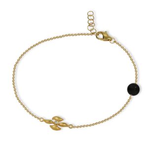 Blossom Copenhagen Forrest armbånd i forgyldt med cubic zirkonia og labradorit