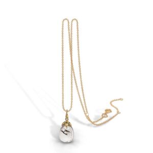 Blossom Copenhagen Forrest halslæde i forgyldt med rutilkvarts dråbe og cubic zirkonia