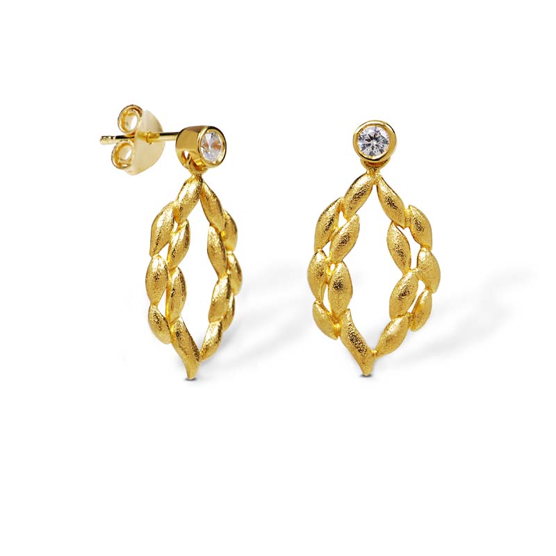 Blossom Copenhagen Forrest øreringe i forgyldt med cubic zirkonia