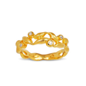 Blossom Copenhagen Forrest ring i forgyldt med cubic zirkonia