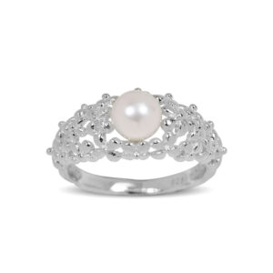 Blossom Copenhagen Forrest ring i sølv med, blomster og ferskvandsperle