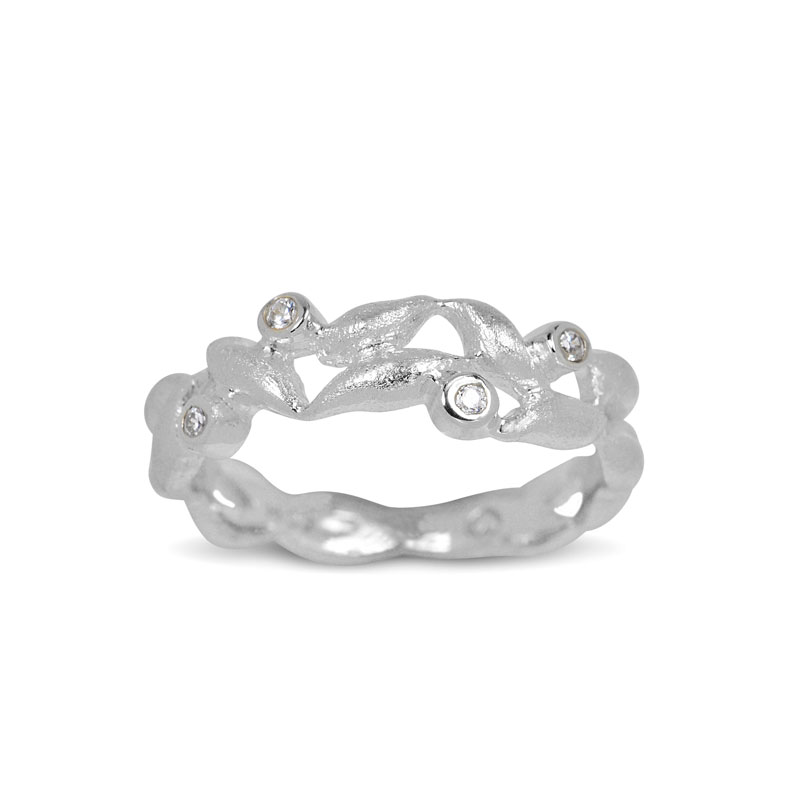Blossom Copenhagen Forrest ring i sølv med cubic zirkonia