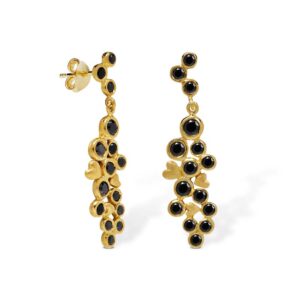 Blossom Copenhagen Radiance Midnight øreringe i forgyldtsorte cubic zirkonia t