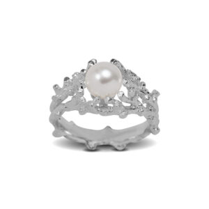 Blossom Copenhagen Sey Reef ring i sølv med ferskvandsperle