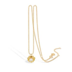 Blossom Copenhagen Sey Shell halskæde i forgyldt med ferskvandsperle i muslingevedhæng