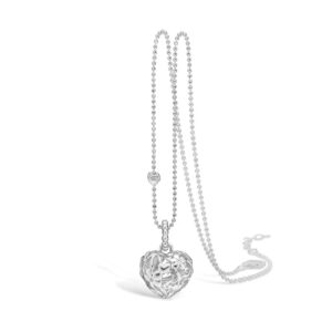 Blossom Copenhagen halskæde i sølv med hjertevedhæng med diamant