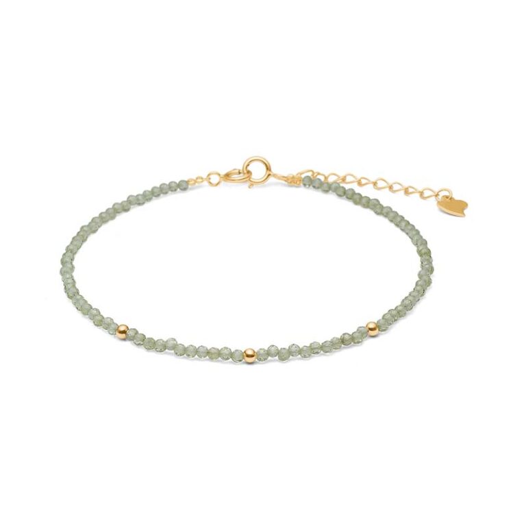Blossom Copenhagen stenarmbånd forgyldt kæde m. peridot 16+4cm