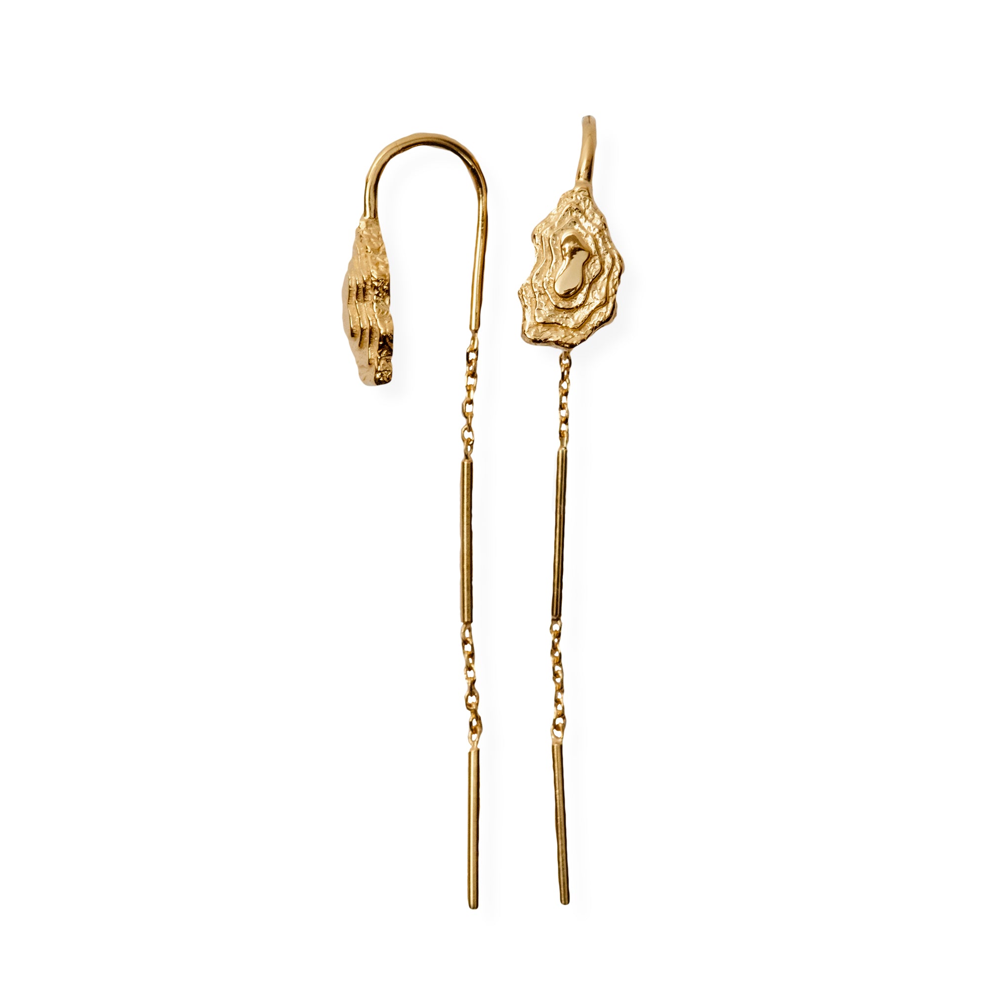 Blurry Layers hængeøreringe - forgyldt