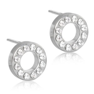 Brilliance Puck Hollow Titanium Øreringe fra Blomdahl med Swarovski Krystaller