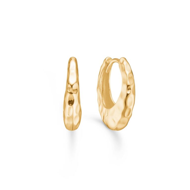Bumped hoops, Large - forgyldt