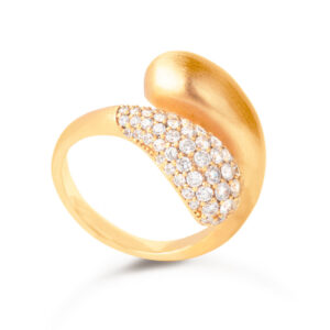 By Biehl Ocean Flow DuoSparkle ring - Forgyldt