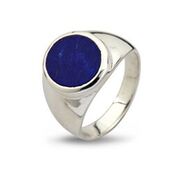 By Birdie Cushion Lazuli Sterling Sølv Ring med Oval Blå Lapis Lazuli