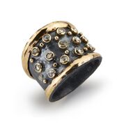 By Birdie Roosevelt Sterling Sølv Ring med 14 Kt Guld Og 0,75 Carat Diamanter