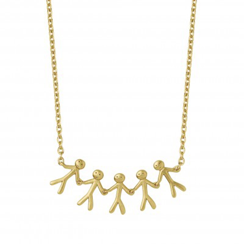 ByBiehl Family together 5 halskæde i forgyldt