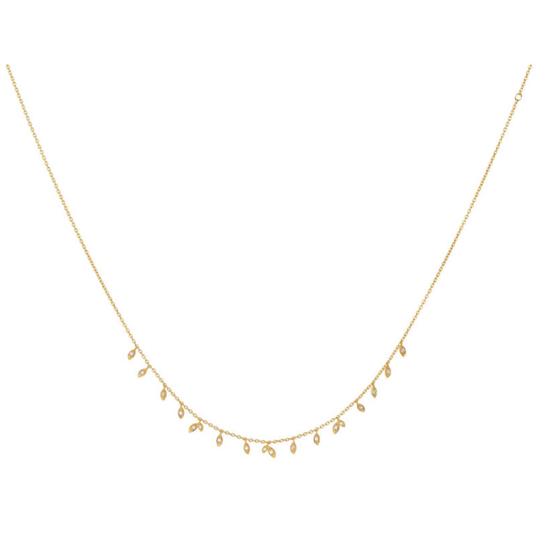 ByBiehl Jungle Vine forgyldt halskæde med zirkoner