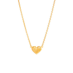 ByBiehl Just Love hjerte halskæde i forgyldt