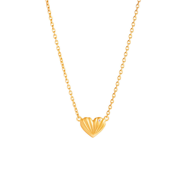 ByBiehl Just Love hjerte halskæde i forgyldt