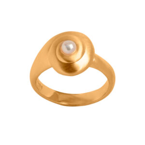 ByBiehl Sea Dream ring i forgyldt med ferskvandsperle