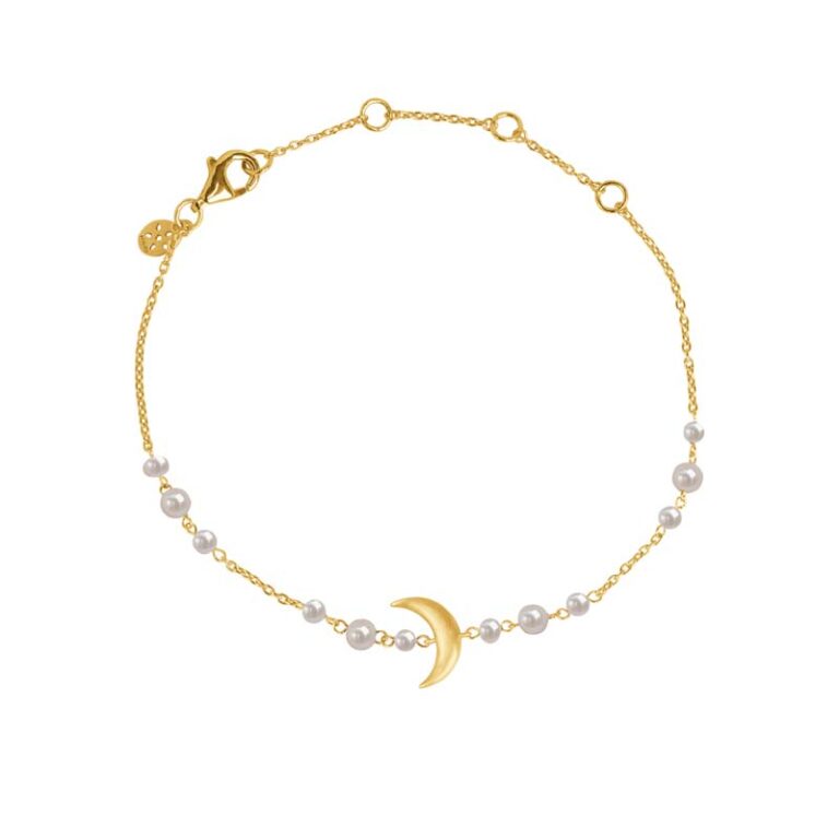 ByBiehl Summer Moon armbånd i forgyldt med perle