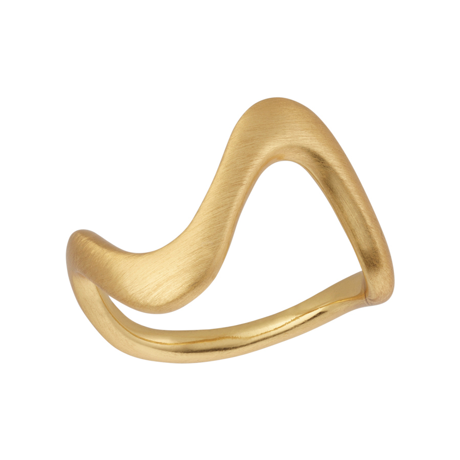 ByBiehl Wave Ring i forgyldt, stor