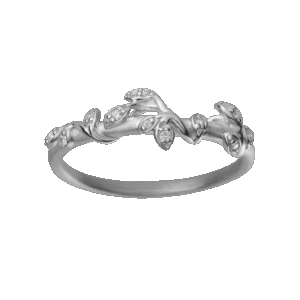 Bybiehl Jungle Ivy ring i sølv med cubic zirkonia