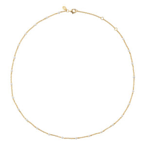 Bybiehl Scarlett forgyldt halskæde med perler, 45 cm