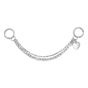 Chain w. Plain Heart taskevedhæng - sølvfarvet