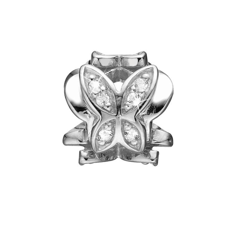 Christina Charm Stopper til sølv armbånd Butterfly Change i sølv med 18 topaser