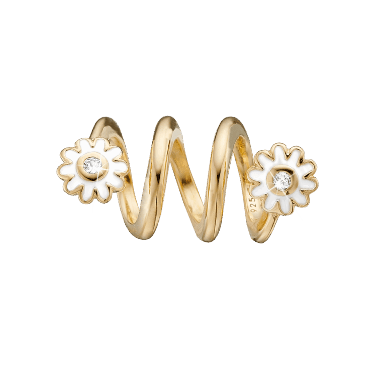 Christina Charm til læderarmbånd Dancing Marguerites i forgyldt