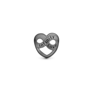 Christina Collect - Infinity Love charm i rutheniumbelagt sølv