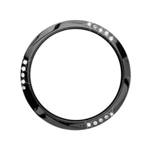 Christina Collect Topring 32 mm Wawe i sort stål med 15 hvide safirer