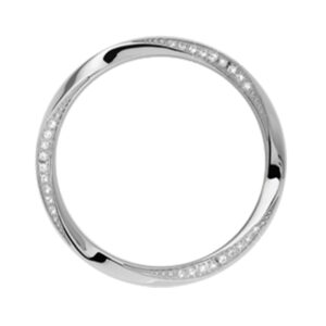 Christina Collect Topring 36 mm Wawe i stål med 27 hvide safirer