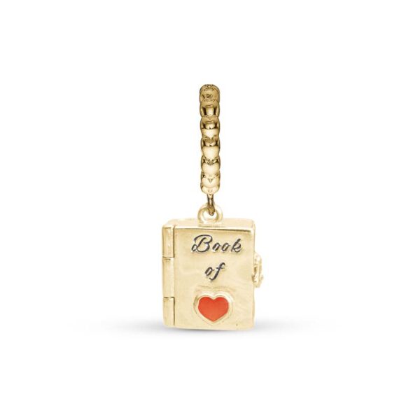 Christina Jewelry Book of Love You & Me Forever Bog forgyldt charm til læderarmbånd på 6 mm