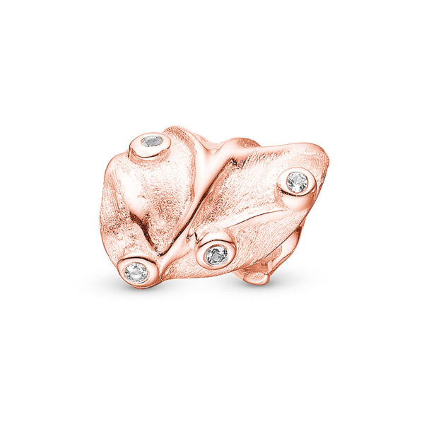 Christina Jewelry Curved Leaf rosaforgyldt charm til læderarmbånd