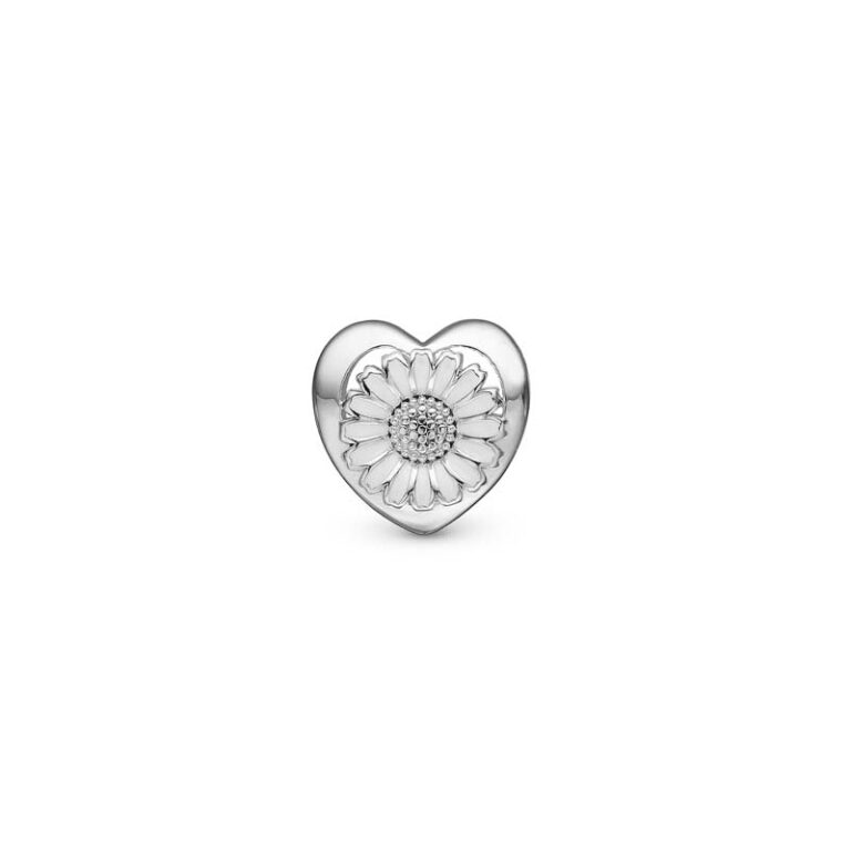 Christina Jewelry Daisy Flower sølv charm til sølvarmbånd og læderarmbånd på 4 mm