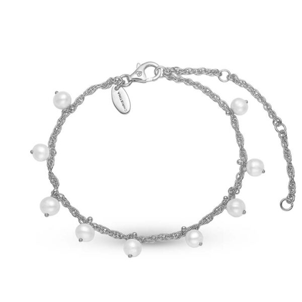 Christina Jewelry Dangling Pearls armbånd i sølv