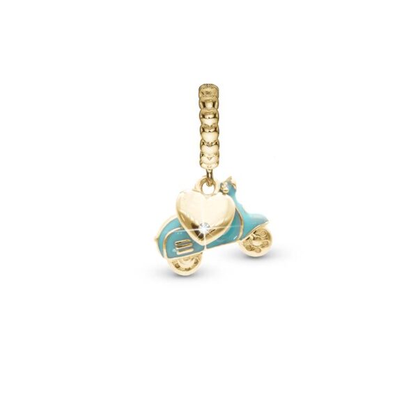 Christina Jewelry Dolce Vita Scooter forgyldt charm til sølvarmbånd på 4 mm