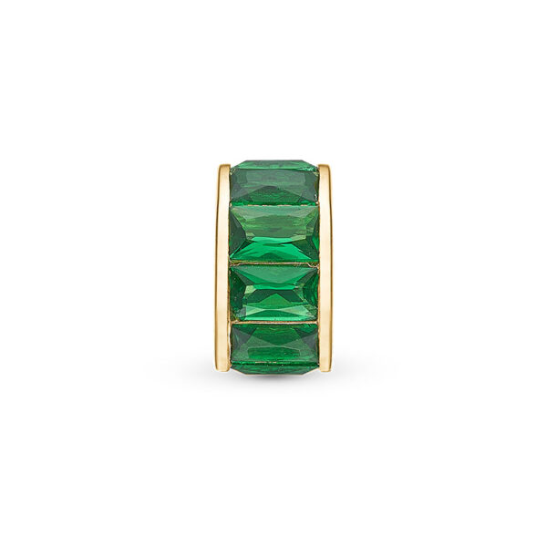 Christina Jewelry Green Baguette forgyldt charm til læderarmbånd