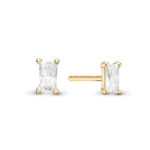 Christina Jewelry Green Baquette forgyldte øreringe med klare cubic zirkoner