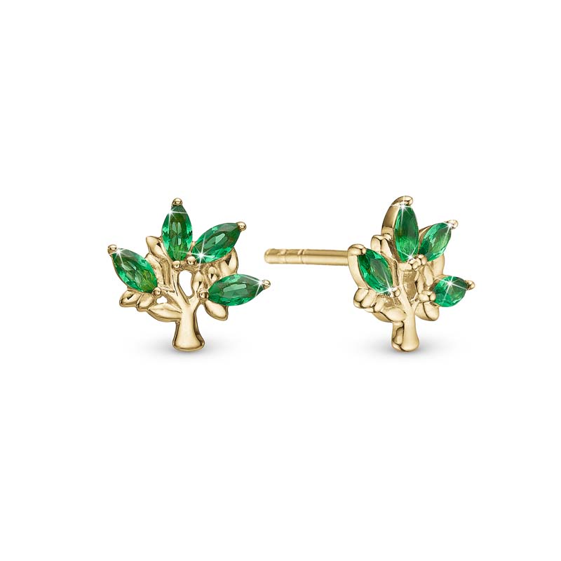 Christina Jewelry Green Family Tree forgyldte ørestikker